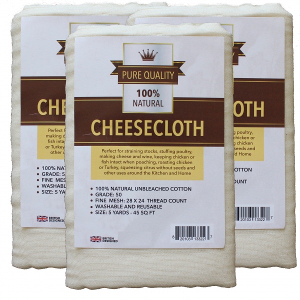 Cheesecloth :: Unbleached Natural Grade 50 Cotton Cheese Cloth :: 3 Packs