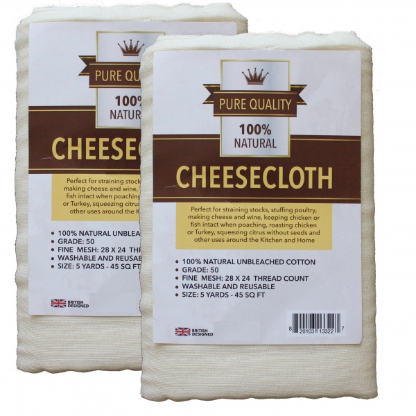 Cheesecloth :: Unbleached Natural Grade 50 Cotton Cheese Cloth :: 2 Packs
